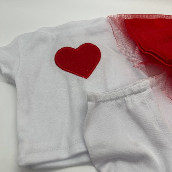Doll Ballerina Red & White Tutu Skirt Set with Leggings fits most 18" Dolls - Picture 2 of 5